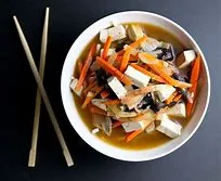 Rice Noodles With Vegetables & Tofu Soup