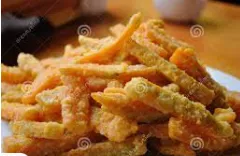 Fried Pumpkin Sticks With Salted Egg Yolk