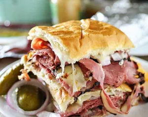 Pastrami & Ham Hot Sandwich