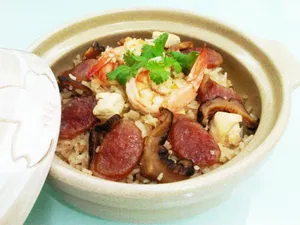 Rice Baked With Chinese Sausages