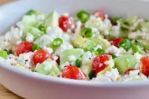 Cottage cheese, lettuce and tomato.