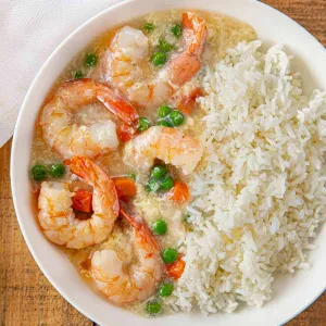 Shrimp with Lobster Sauce over Rice