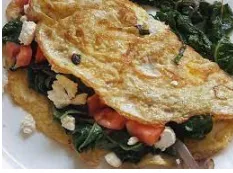 Fresh Spinach, Feta Cheese, Tomato & Scallion Omelette