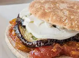 Marinated Eggplant & Peppers Sandwich