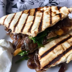 Wild Mushrooms + Caramelized Onion Quesadilla