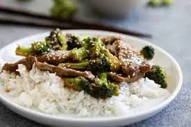 Broccoli With Beef Over Rice