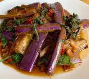 Japanese Eggplant With Holy Basil Sauteed