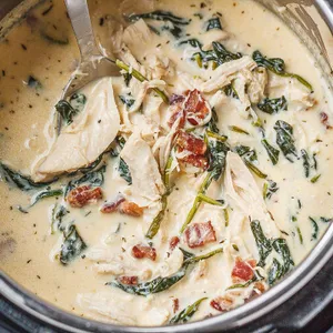 Shredded Chicken With Spinach Soup (For 2)