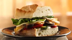 Grilled Chicken & Roasted Vegetables Hot Sandwich