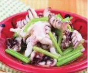 Sauteed Silver Fish And Dried Squid With Chinese Celery白饭鱼小炒
