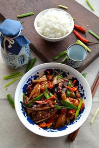 Eggplant With Garlic Sauce In Casserole