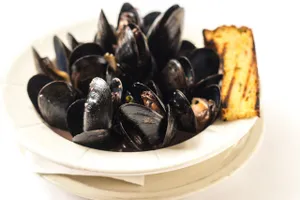 Saute Mussels with Avocado Leaf