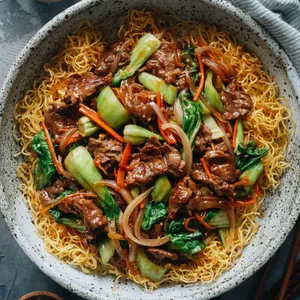 Pork Pan-Fried Noodles