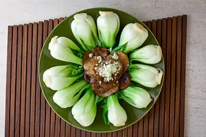 Braised Black Mushrooms with Bok Choy 冬菇菜胆