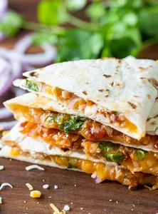 Monterey Jack & Black Beans With grilled chicken Quesadilla
