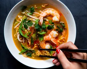 Baby Shrimp with Noodles in Soup