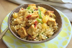 Vegan Pineapple Fried Rice with Tofu
