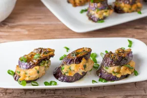 Stuffed Eggplant with Mince Shrimp 百花茄子
