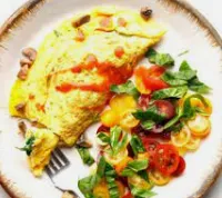 Tomato, Spinach and Mushroom Omelette