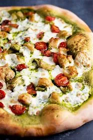 Personal Bianca Chicken Pesto Pizza