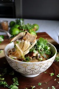 Thai Style Grilled Pork Chop With Noodle Soup