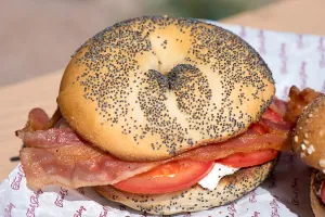 Bagel Sandwich With American Cheese & Tomato