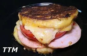 Grilled American Cheese With Canadian Bacon Sandwich