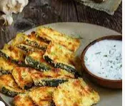 Fried Zucchini & Eggplant With Garlic Yogurt Dip