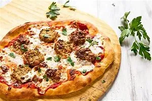 Short Rib Meatballs Pizza