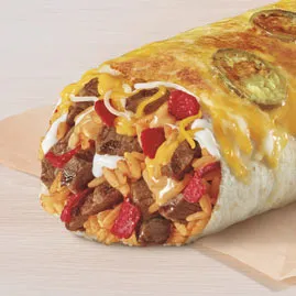 SPICY DOUBLE STEAK GRILLED CHEESE BURRITO
