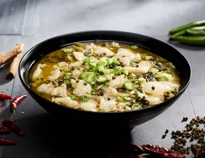 Fish Filets With Pickles Mustard Green In Broth (For 2)