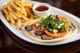 Beef Gyro Sandwich With French Fries