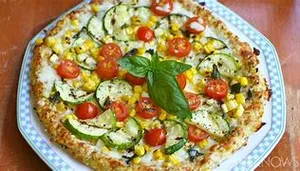 Gluten Free Cauliflower Grilled Zucchini & Goat Cheese Pizza