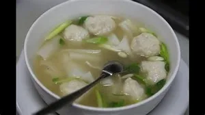 Rice Noodles Soup With Fish Balls
