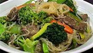 Sauteed Beef & Vegetables With Rice Noodles