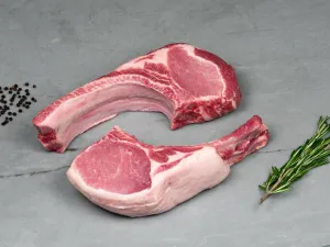 16 oz. Prime Double-Cut Pork Chop Each cryo-vac packed (raw/uncooked)