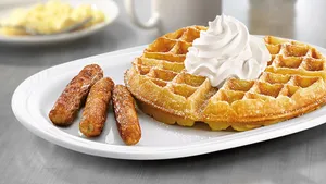 Belgian Waffle With Sausage