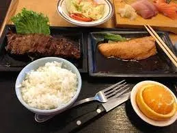 Beef And Salmon Teriyaki Combination Entree
