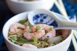 Shrimp With Egg Noodles Soup
