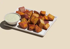 Roasted Sweet Potatoes + Green Goddess Ranch