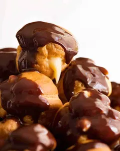 HOT FUDGE COVERED PROFITEROLES