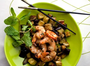 Shrimp with Eggplant in Garlic Sauce 鱼香茄子虾