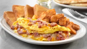 Ham & Cheese Omelette Breakfast