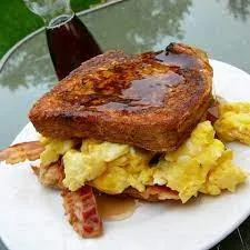 French Toast With Breakfast Meat And 2 Eggs, Any Style