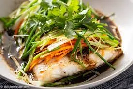 Veg. Fish in Yellow Ginger Sauce