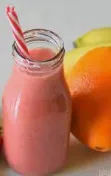 Banana Strawberry Smoothie with Orange Juice