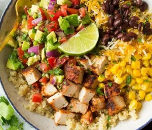 Grilled Chicken Thighs Bowl