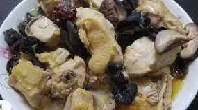 Steamed Chicken& Frog With Black Mushroom