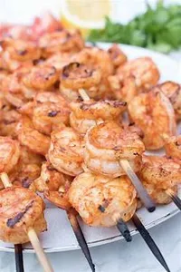 GRILLED SHRIMP SKEWERS with Sea Salt & Lemon