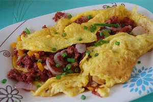 Corned Beef Omelette Breakfast